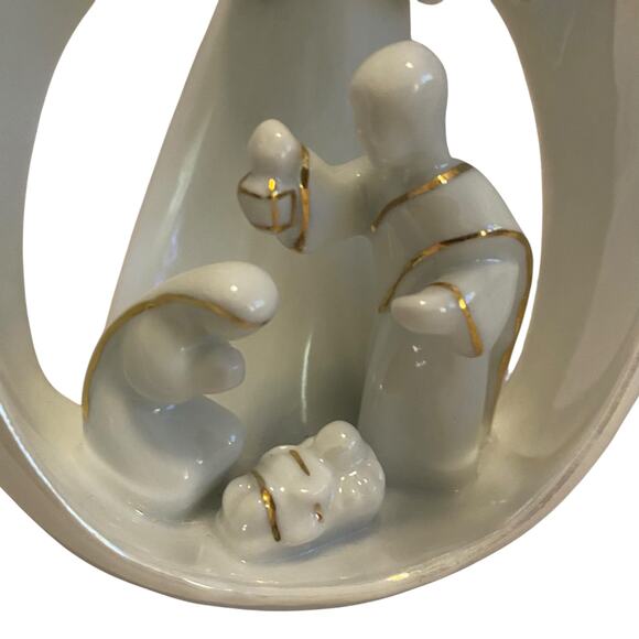 Appletree Design Porcelain Ornament Angel and Holy Family Jesus Joseph Mary 4” - Picture 7 of 12